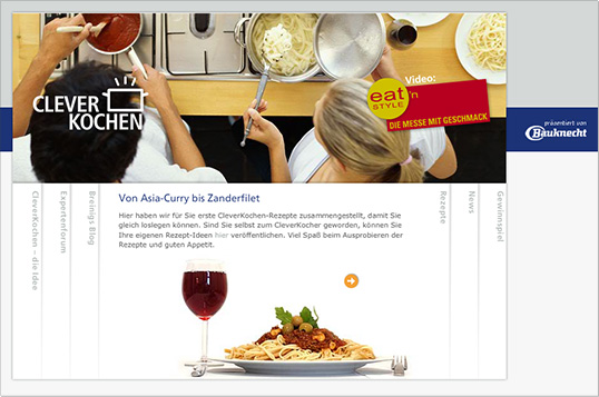 Bauknecht Deutschland, Whirlpool Europe, Microsite zur Aktion »Clever kochen«