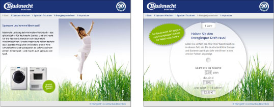 Bauknecht Deutschland, Whirlpool Europe, Microsite zur Produktlinie Ecoline