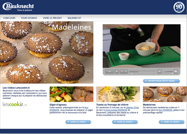 Bauknecht Deutschland, Whirlpool Europe, Screenshot letscookit.tv