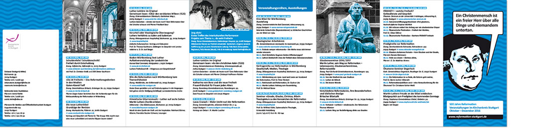 Evangelische Kirche in Stuttgart – Flyer zum Jubiläumsjahr 500 Jahre Reformation