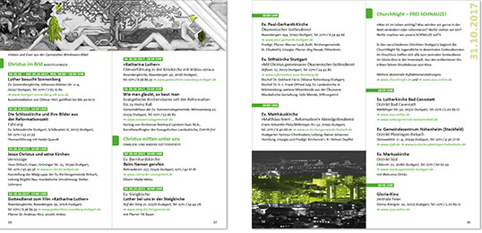 Evangelische Kirche in Stuttgart – Flyer zum Jubiläumsjahr 500 Jahre Reformation
