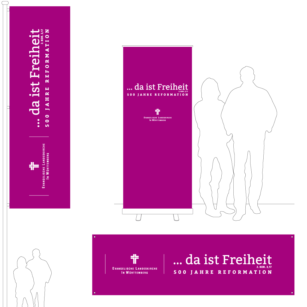 Evangelische Landeskirche in Württemberg – Fahnen, Banner, Rollups