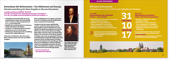 Evangelische Landeskirche in Württemberg – Veranstaltungen in Württemberg zum Jubiläumsjahr 500 Jahre Reformation, Layout Gesamtprogramm