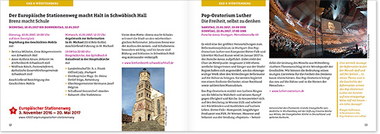 Evangelische Landeskirche in Württemberg – Veranstaltungen in Württemberg zum Jubiläumsjahr 500 Jahre Reformation, Layout Gesamtprogramm
