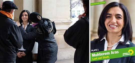 Kommunalwahlkampf Stuttgart 2009, Wahlplakat Muhterem Aras, Bündnis 90/Die Grünen