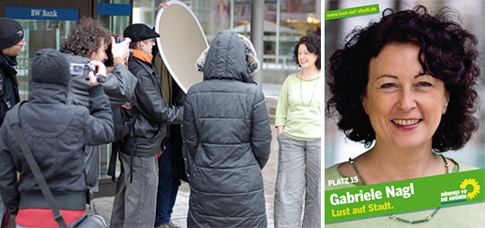 Kommunalwahlkampf Stuttgart 2009, Wahlplakat Gabriele Nagl, Bündnis 90/Die Grünen