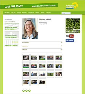 Website Bündnis 90/Die Grünen im Stuttgarter Gemeinderat