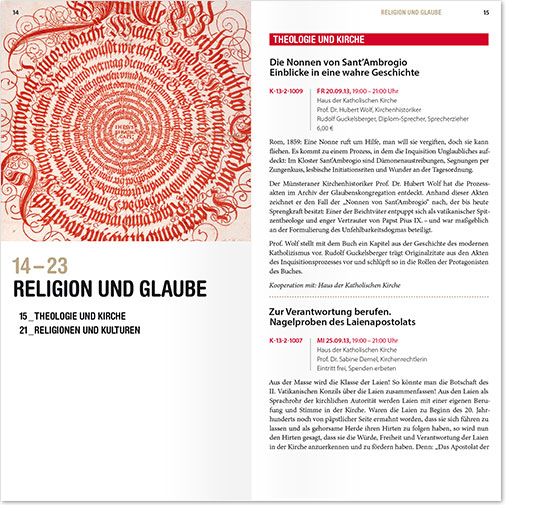 Katholisches Bildungswerk Stuttgart, Layouts Programmheft