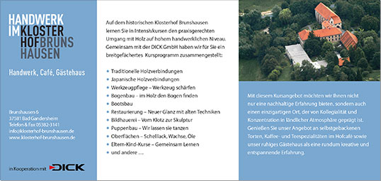 Klosterhof Brunshausen, Bad Gandersheim, Flyer »Handwerk im Klosterhof Brunshausen«