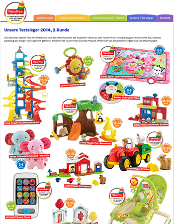 Microsite Mattel, Fisher-Price Experten