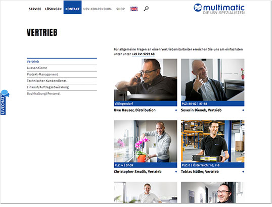 Multimatic Edelstrom, Screenshot Website