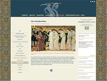 Staatsgalerie Stuttgart, Microsite zur Ausstellung »Edward Burne-Jones – Das Irdische Paradies«