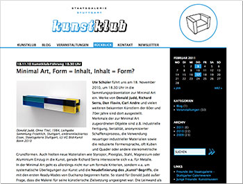 Staatsgalerie Stuttgart, Microsite Kunstklub