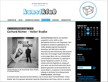 Staatsgalerie Stuttgart, Microsite Kunstklub
